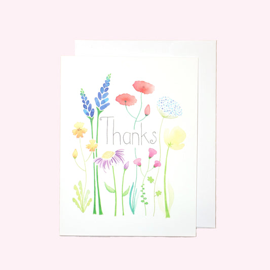 Floral Thanks Note Card