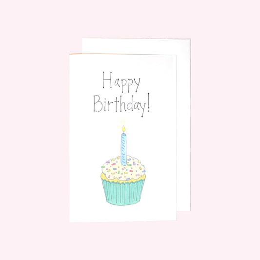 Green Cupcake Birthday Card
