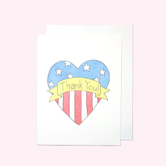 Red, White, and Blue Thank You Note Card