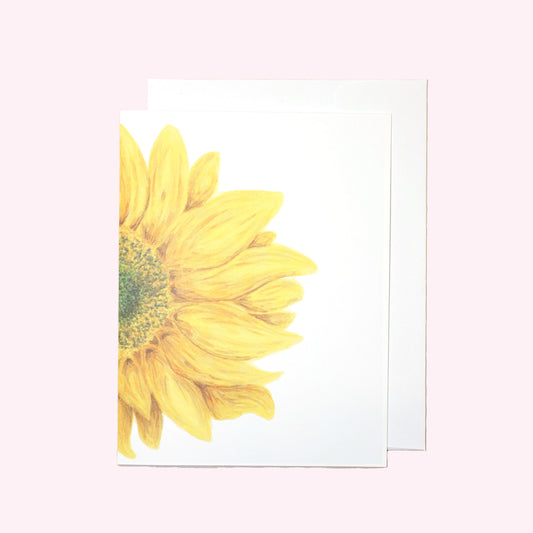 Half Sunflower Note Card