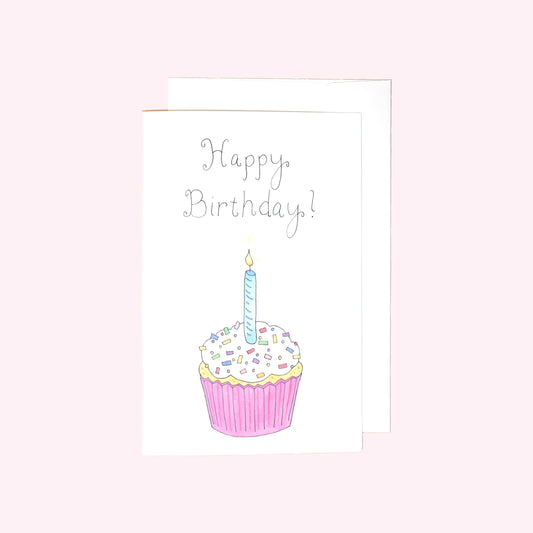 Pink Cupcake Birthday Card